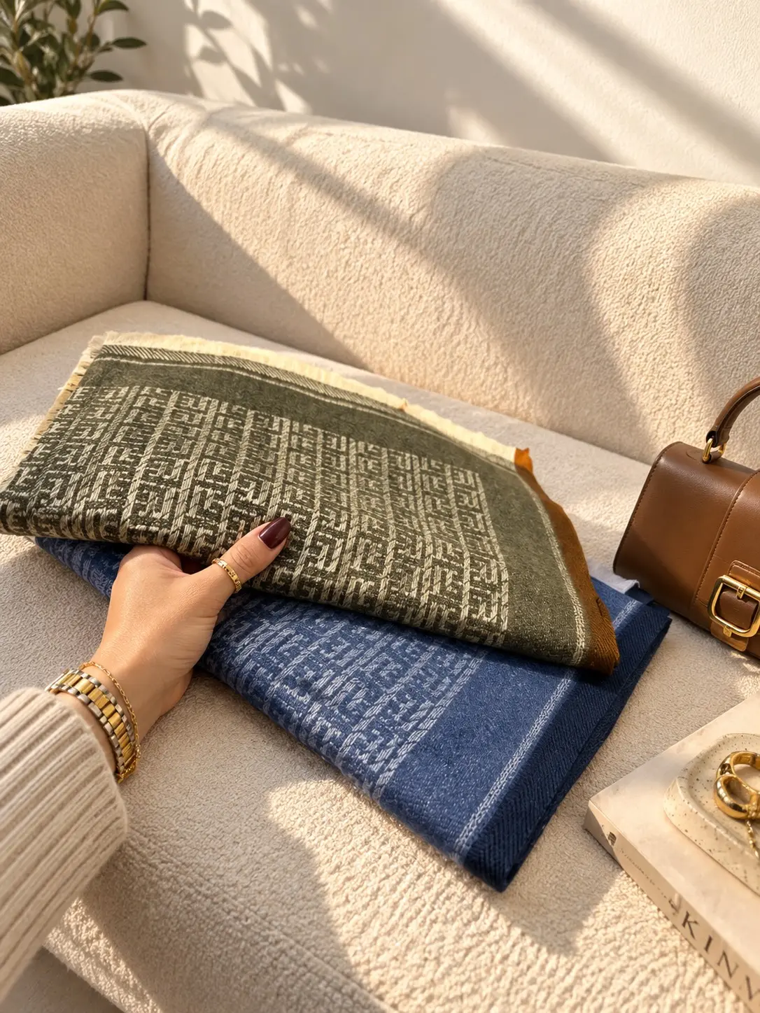 شال موهر پشمی ونیلا